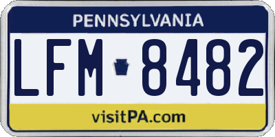 PA license plate LFM8482