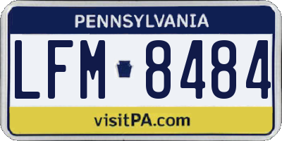 PA license plate LFM8484
