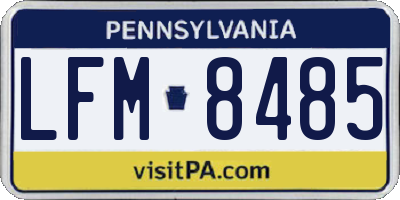 PA license plate LFM8485