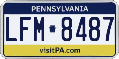 PA license plate LFM8487