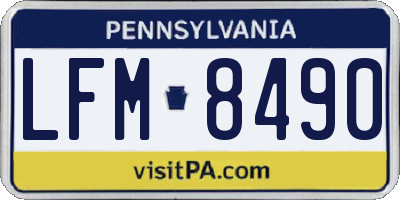 PA license plate LFM8490
