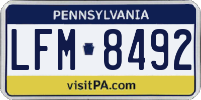 PA license plate LFM8492