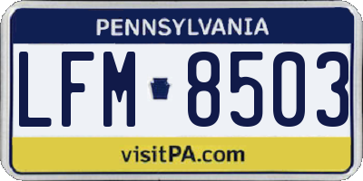 PA license plate LFM8503