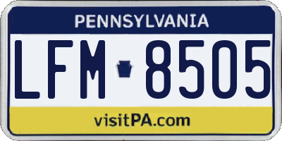 PA license plate LFM8505
