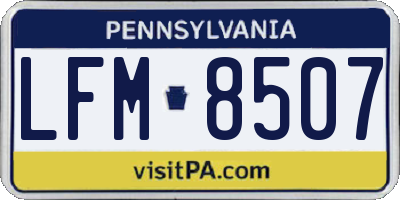 PA license plate LFM8507