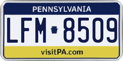 PA license plate LFM8509