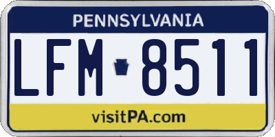 PA license plate LFM8511