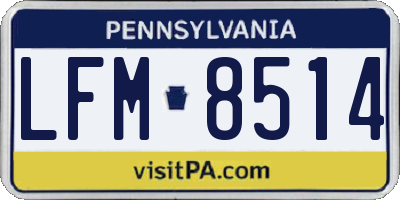 PA license plate LFM8514