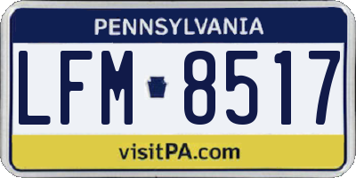 PA license plate LFM8517
