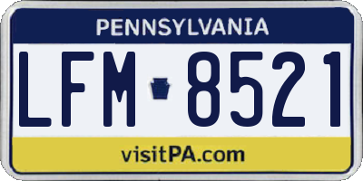 PA license plate LFM8521