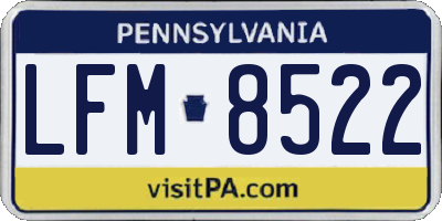 PA license plate LFM8522