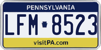 PA license plate LFM8523