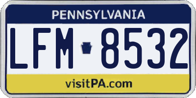 PA license plate LFM8532