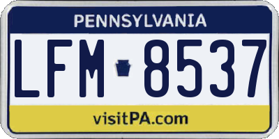 PA license plate LFM8537