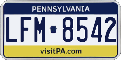 PA license plate LFM8542