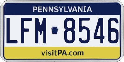 PA license plate LFM8546