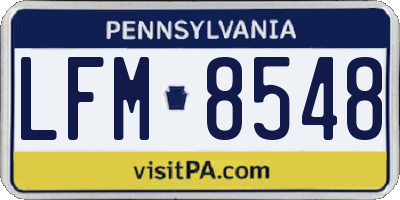PA license plate LFM8548