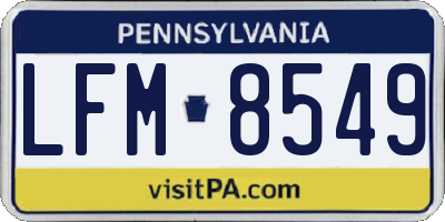 PA license plate LFM8549