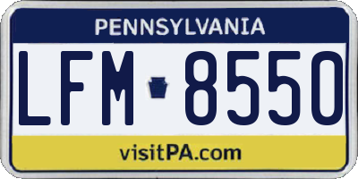 PA license plate LFM8550