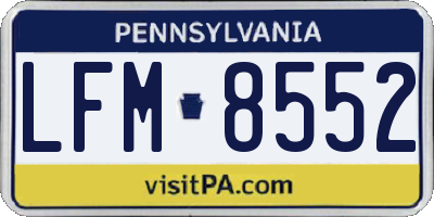 PA license plate LFM8552