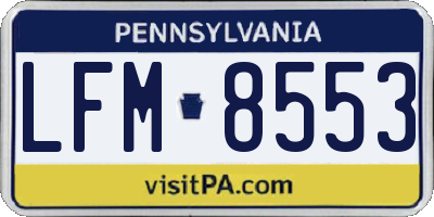 PA license plate LFM8553