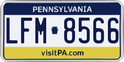 PA license plate LFM8566