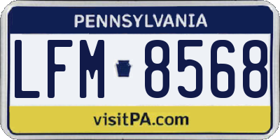 PA license plate LFM8568
