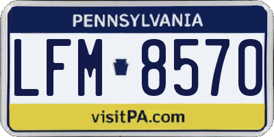 PA license plate LFM8570
