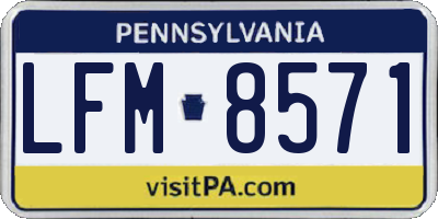 PA license plate LFM8571