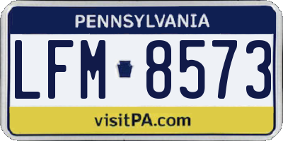 PA license plate LFM8573