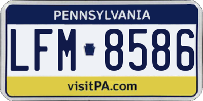 PA license plate LFM8586