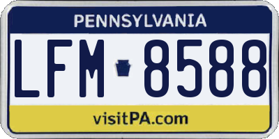 PA license plate LFM8588