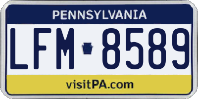 PA license plate LFM8589