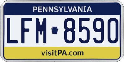 PA license plate LFM8590