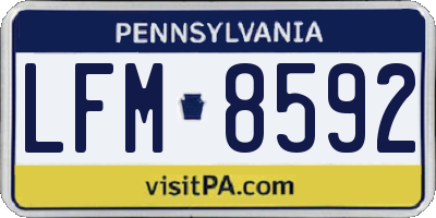 PA license plate LFM8592