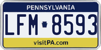 PA license plate LFM8593