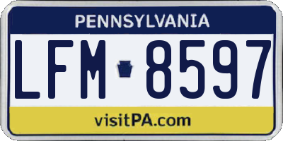 PA license plate LFM8597