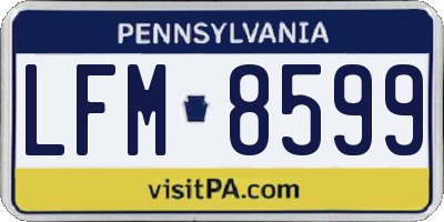 PA license plate LFM8599