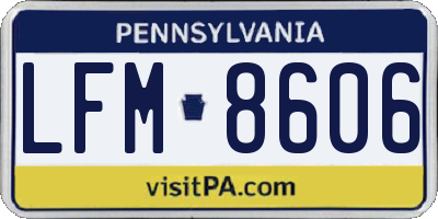 PA license plate LFM8606