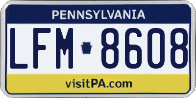 PA license plate LFM8608