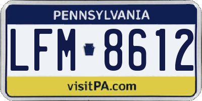 PA license plate LFM8612