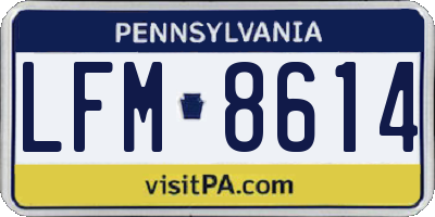 PA license plate LFM8614