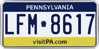PA license plate LFM8617