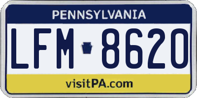 PA license plate LFM8620