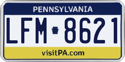 PA license plate LFM8621
