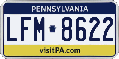 PA license plate LFM8622