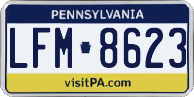 PA license plate LFM8623