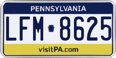 PA license plate LFM8625