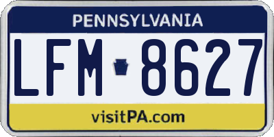 PA license plate LFM8627