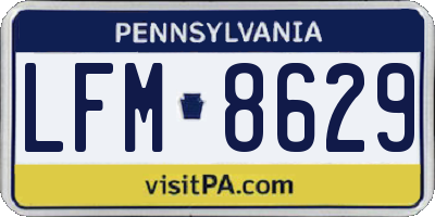 PA license plate LFM8629